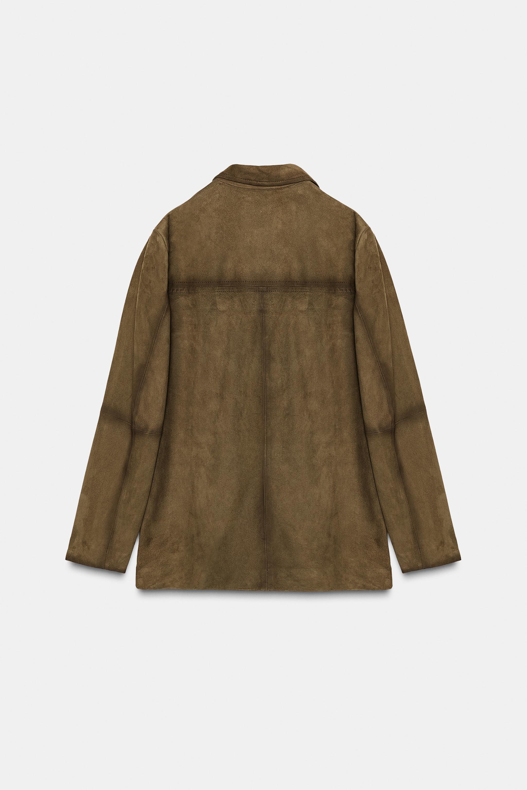 100% SUEDE OVERSIZED JACKET ZW COLLECTION LIMITED EDITION